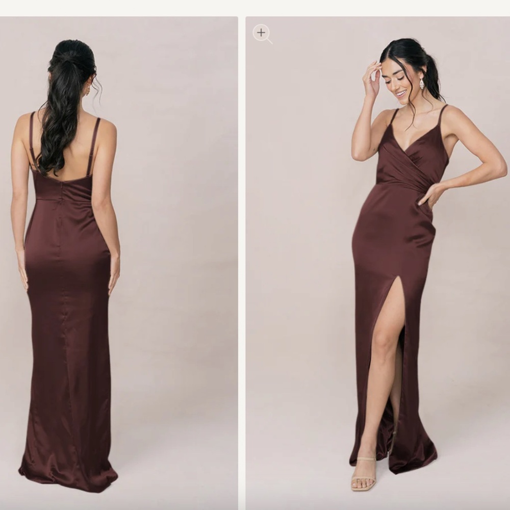 Revelry Rava Satin Dress - Mahogany